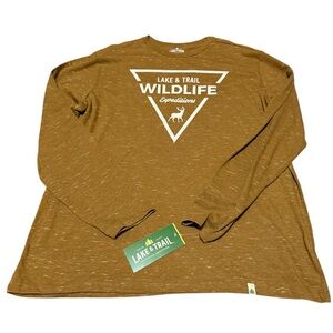 Lake & Trail Men’s XL Long Sleeve Shirt Brown Wildlife Expeditions